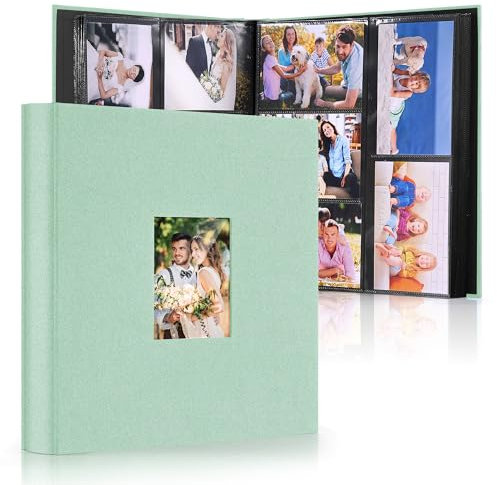 DazSpirit Photo Albums 6x4 Inch 600 Pockets Slip In, Customizable Linen Cover 10x15cm Photo Album, Large Capacity, Slip-in Pockets, Ideal for Wedding Albums, Family Photo Books and Travel Memories