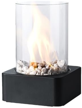 Tischkamin Spiral Flame Tischfeuer für Indoor & Outdoor, SOARFLY Tischkamin Bioethanol Behälter mit Deko Steinen 2 Brennkammern und Clip, Unendliche Brenndauer, Rauchfrei