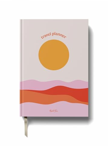 Yop & Tom Sunset Travel Planner - Vacation Planner with 6 Trips, Budget, Accommodations, Space for Journaling, Memories and More