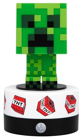 Paladone Minecraft Creeper Motion Sensor Room Guard and Night Light, Officially Licensed LED Lamp and Security Alarm for Kids Bedrooms, Teenagers, Home, Gift for Gamers