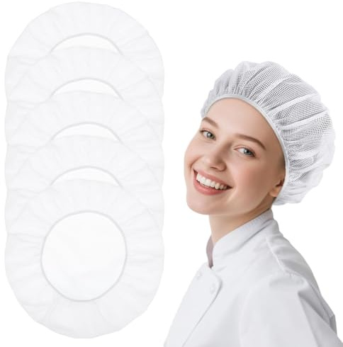 DULFAX 5 Pezzi Retine Elastiche per Capelli da Cucina, Cappello da Chef, Regolabile, per Dormire, per Capelli, Rete per Capelli, Riutilizzabile