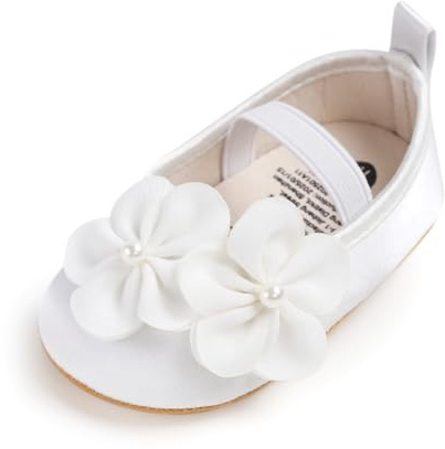 Sehfupoye Baby Girls Mary Jane First Walking Shoes Princess Soft Sole PU Leather Prewalker