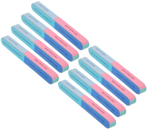Angoily Limas de Uñas Profesionales 8 Piezas 6 Lados 7 Niveles de Grano Bloque Pulidor Lavable para Manicura y Pedicura Herramienta para Uñas Naturales y Postizas