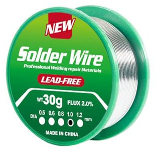 Alambre para Soldadura sin Plomo, Hilo Estaño para Soldar 1mm 30g, Hilo Soldadura con núcleo de colofonia, Sn99.3% Cu0.7% para Soldadura Eléctrica y DIY