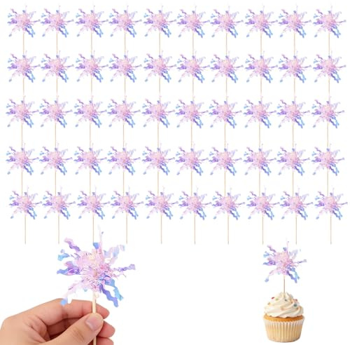 FMPXYYA Adornos de Cupcakes Fuegos Artificiales 50pzs Decoracion Tarta Fuegos Artificiales Palillos de Cóctel Brochetas Decoración Cumpleaños Fiesta Rosa 7x14cm Brillante para Celebraciones