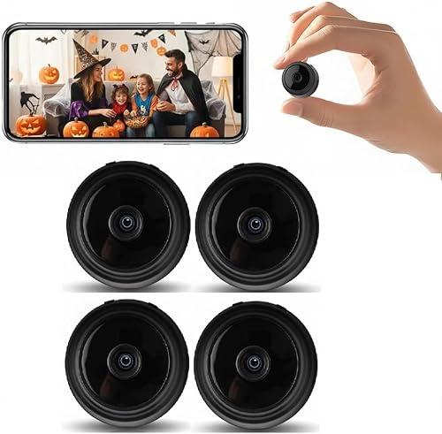 NOBEYSTON Hidden Camera for Home Use, Mini Security WiFi Camera, HD 1080P Outdoor/Indoor Night Vision Cam for Baby, Pets, Compatible with Smartphone, Tablets H/S (4 PCS Mini)