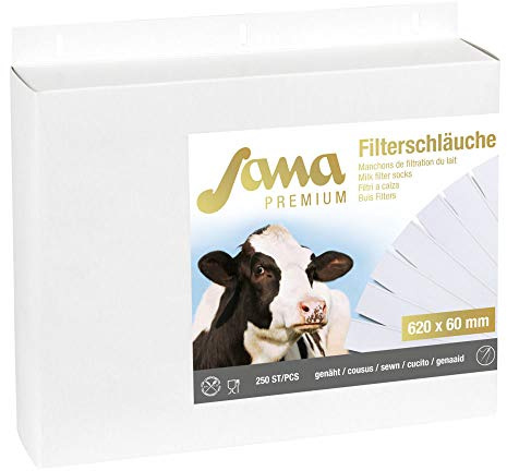 Kerbl 46738 Sana Premium - Filtro de leche (cosido 620x57, 250 unidades)