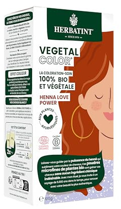 Herbatint Vegetal Color – pflanzliche Haarfarbe, 100% natürlich und biologisch, Henna Love Power – reines Henna, 100 g