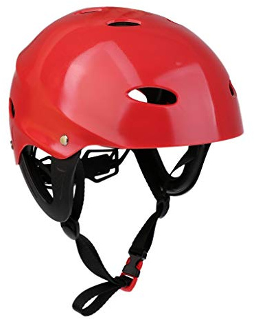 Inzopo Casco de seguridad profesional ajustable para deportes acuáticos, kayak, canoa, vela, surf, surf, wakeboard, esquí acuático, kitesurf, gorra dura, color rojo