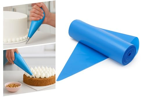 Venuscello® 100 x Savoy Icing Piping Disposable Blue Mash Thick 21 Bags for Decorating Cookies, Cake, Pastry Ideal for Baking Easy to Grip and Comfortable