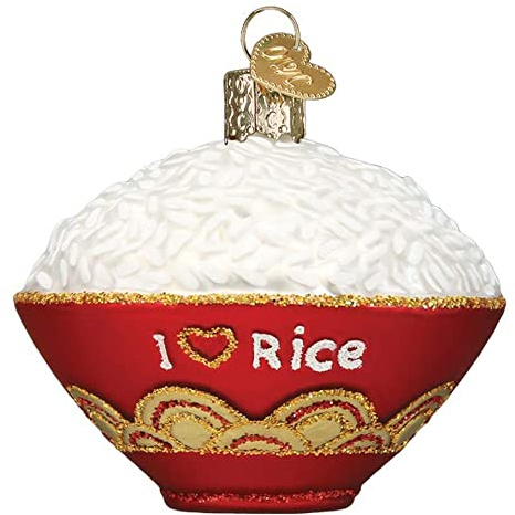 Old World Christmas Bowl of Rice Glass Blown Ornament for Christmas Tree