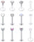 WillTen 16G Tragus Piercing Lippenpiercing Labret Stecker Chirurgenstahl bioflex 6-10mm Herz Stab mit Zirkonia Helix Ohr Piercing 12Stück