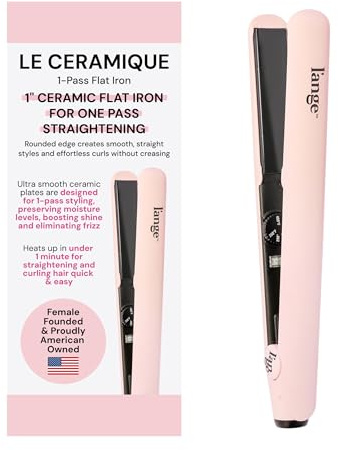 L'ANGE HAIR Le Ceramique 1-Pass Flat Iron Straightener | Fast Heating Ceramic Best Hot Tools Straightening to Lock in Moisture & Shine Professional Straightener, 0.68 kilograms