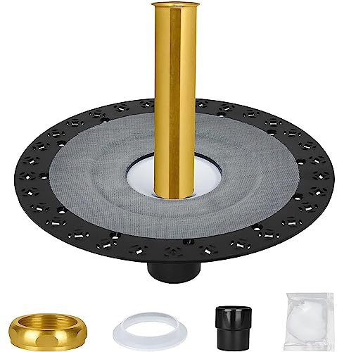 FERUERW Fristående badkarsavlopp, fristående badkar avlopp grovt kit, enkel fristående badkarsavloppssats med ABS-plastadapter och mässingsfoder