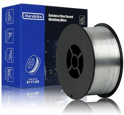 HARUKIKU Fil Fourré Sans Gaz 1.0mm 1KG - Bobine E71T-GS pour Poste à Souder MIG, Soudage Semi-Auto Polyvalent (Acier Doux)