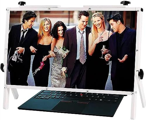 VUIKLCty Lupa de Pantalla de Ordenador for Escritorio, Soporte de Protector de Pantalla de Ordenador portátil Anti luz Azul de 22 Pulgadas, Lupa 3X