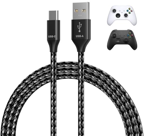 MMOBIEL USB-C Ladekabel für Xbox Controller 2er-Pack – 2m Geflochtenes Schnellladekabel – USB-A auf Type-C – 18W Schnellladen & 480Mbit/s Daten, Robust & Verhedderungsfrei