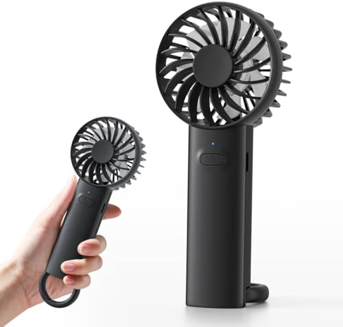Jonwall Ventilatore Portatile Ventilatore USB Ricaricabile con 3 Velocità Mini Ventilatore Personale a Batteria Ventilatore da Tavolo Elettrico Ventilatore Silenzioso per casa Ufficio Viaggio (Nero)