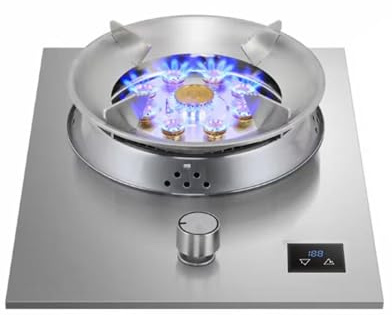 Fornello A Gas A Bruciatore Singolo,Fornello A Gas In Acciaio Inox Con Timer E Funzione Di Protezione Da Spegnimento Fiamma,Con Protezione Termocoppia Ideale For Cucine,Appartamenti(NG)