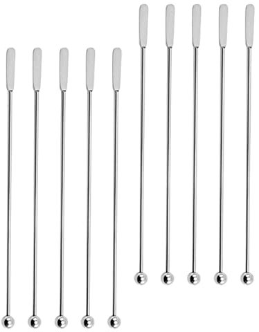 HOLIDYOYO 10 Pièces Barre en Acier Inoxydable Cocktail bâtonnets à café agitateur tordu Tige d'agitation en Acier Inoxydable bâtonnets en métal mécanisme de café Réutilisable