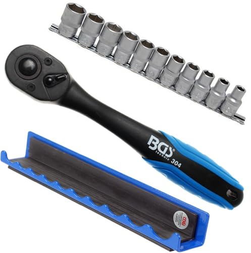 BandelOne enthält BGS Knarre Ratsche Hebelumschaltknarre+nuss-Set+halteschiene SW 10-21mm 1/2ZOLL