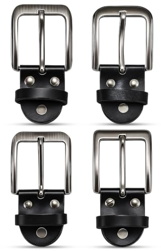 4 Stück Gürtelschnalle 40mm, Schwarz Gürtelschnallen für Herren Damen, 40mm Gürtelschnalle zum Wechseln, Schwarze Gürtel Schnallen Belt Buckle für Hosen, Gürtel, Jacken, Röcke (Zufällige Stile)