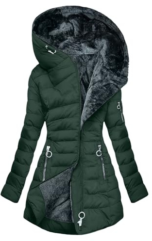 Giubbotto Donna Invernale Lungo Piumino Cappotto Trapuntato Imbottita in Caldo Giacca Unico Giacche Piumini Caldo all'aperto Capispalla Freddo Casual Outdoor Cappotti con Cappuccio Cappotto Cerniera