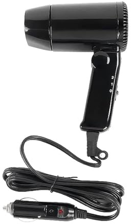 Bilhårtork – 12V bärbar fön, kompakt hopfällbar resetork | Heat Hot & Cold | Airflow Feature, Lätt snabbtorkande system för roadtrips, camping, cabrioletbilar, Outdoor Adventure