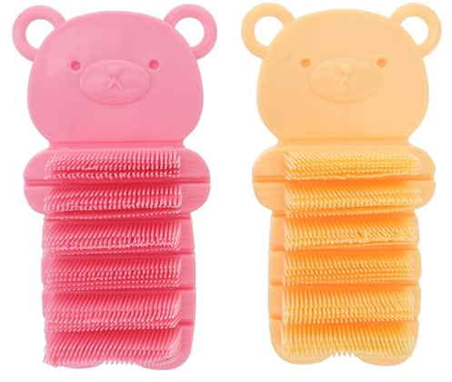 SHOWERORO Cepillo para Limpiar Uñas y Dedos para Niños 2piezas, Diseño Portátil Antideslizante, Material Pp y Nylon, Adecuado para Camping y Picnic