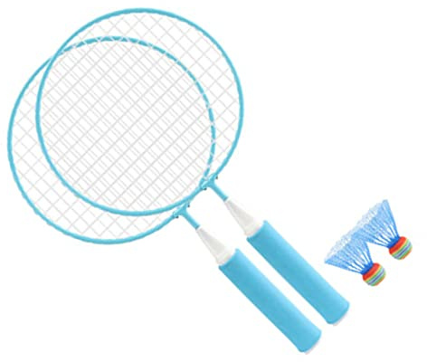 Generic Badmintonracket för Barn med 2 Fjäderbollar Lättviktsram i Legering, överdimensionerad Sweet Spot, Mjukt Halkfritt Handtag för och Nybörjare Utomhussport och Familjenöjen