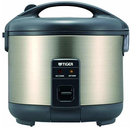 Tiger JNP-S18U-HU 10-Cup (Uncooked) Rice Cooker and Warmer, Stainless Steel Gray