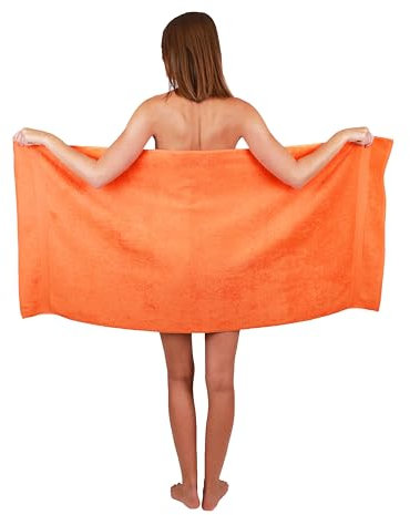 Betz Strandtuch Duschtuch Größe 70x140 cm Duschhandtuch Badetuch Strandtücher Handtuch Premium 100% Baumwolle Farbe orange