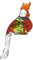 CRISTALICA Gartenvogel Papagei Lori Glastier Gartendeko Glas Blau, Rot, Grün 30 cm mit Stab