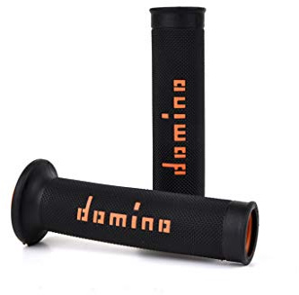 Domino 1295347 Manopole, Nero/Arancio, Set di 2