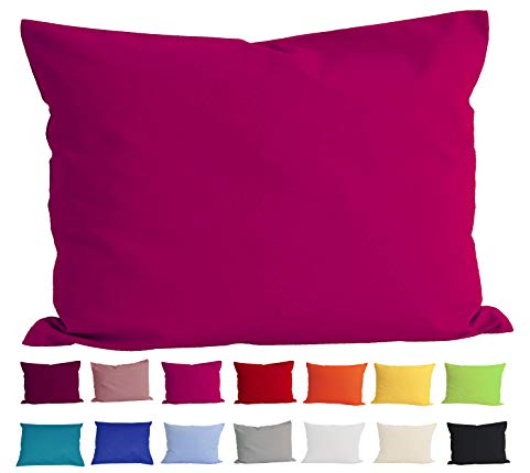 beties Basic Kissenbezug ca. 40x60 cm Kissenhülle 100% Baumwolle in vielen fröhlichen Uni-Farben (pink)