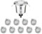 ledscom.de 10 Stück LED Bodeneinbauleuchte AGENA für außen, IP65, edelstahl, rund, 60mm Ø, warmweiß