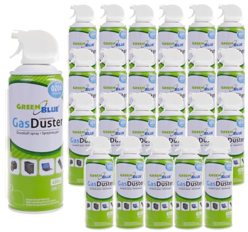 Grön blå GB400 tryckluftsspray 24 x 400 ml luftdammvippa rengöring utrustning för komprimerad luftrenare och ozonvänlig