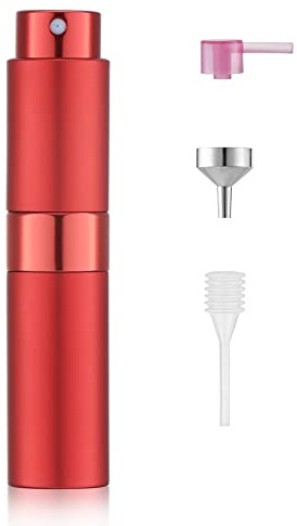 Toureal 8ml Vaporisateur Vide de Sac Rechargeable, Atomiseur Parfum, Recharge Spray Flacon de Parfum, Pulverisateur Voyage (Rouge)