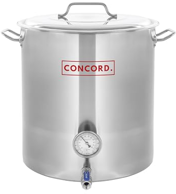 CONCORD Stainless Steel Home Brew Kettle Stock Pot (Weldless Fittings) (30 QT/ 7.5 Gal)