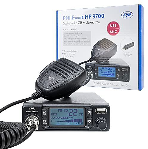 Radio CB PNI Escort HP 9700 USB, ANC, ASQ, Alimentation 12V / 24V, Prise Allume-Cigare Incluse