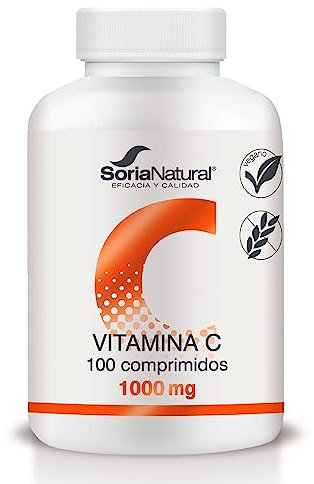 Soria Natural Vitamina C - MÁXIMA ABSORCIÓN - Antioxidante natural, Ayuda al Sistema Inmunitario y a la Salud de la Piel - Liberación Sostenida para mejor asimilación - 100 comprimidos