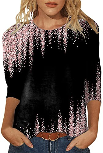 Vuncio Maglietta Donna Manica Lunga Top Eleganti Donna Particolari Vintage Comoda Camicia Donna Invernale Pizzo Taglia Grande Sport Vacanza Casual Tunica Bluse T Shirt (A, L)
