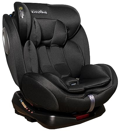 KidsZone Kindersitz mit ISOFIX 40-150cm, Baby Autositz Gruppe 0+1/2/3 (0-36kg und 0-12 Jahre), Autokindersitz 360° Drehbar i-Size, ECE R129/03