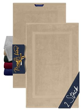 Marie´s Home lyxig badrumsmatta M klassisk för duschkar och WC 1612.2351, 1 pack (2 stycken) – 50 x 80 cm, sten