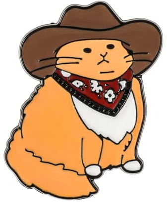 WLLHYF Enamel Pin Cowboy Cat Brooch Alloy Cute Cartoon Animal Lapel Pins Funny Cat Clip Decoration Badges for Backpacks Clothes Jackets Bags Hat Christmas Valentine's Day Gift