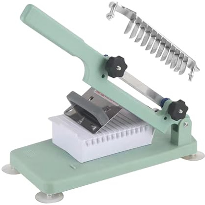 Cortador manual de carne, máquina de rebanar de acero inoxidable, cortador de carne fino con cuchillas extraíbles, máquina de rebanar para el hogar, cortador manual de tocino de grado alimenticio para