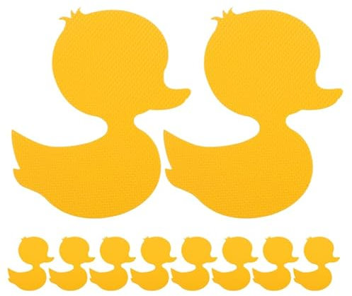 Ciieeo 20pcs Duck Bathtub Non-Slip Stickers, Cute Cartoon Anti-Skid Decals, Yellow Duck Bath Stickers, Easy to Install, Waterproof, Ideal for Bathroom Safety