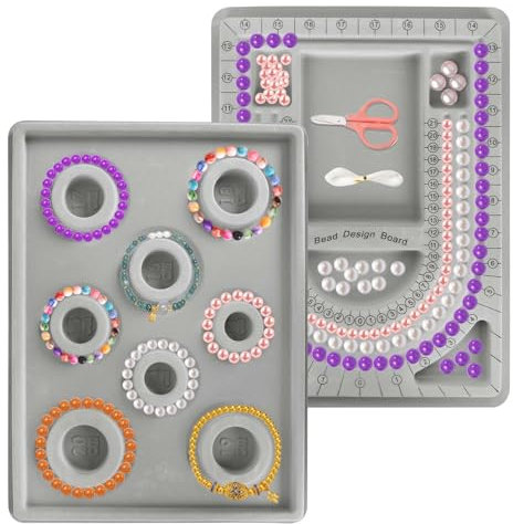 Disnace 2 Stück Perlenbretter für Schmuckherstellung, Halskette und Armband Design Board, Design Platte für Perlen, Halskette/Armband Design Platte, Bead Design Brett für Perlendesign Perlenbrett