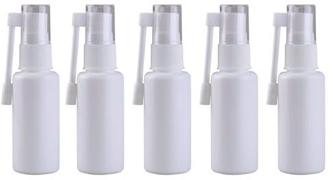 LJJCSFF 5 flaconi spray da 30 ml, in plastica, con pompa nasale, contenitore per acqua salina orale, nebulizzatore, nebulizzatore, bianco