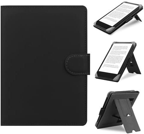 HoYiXi Universel Étui pour 6.8 Pouces,7 Pouces eReader Compatible Pocketbook/Tolino/Sony E-Book Reader Kindle Paperwhite/Kobo Clara HD/Kobo Clara 2E,6,6.8,7 Coque Housse avec Support,Noir